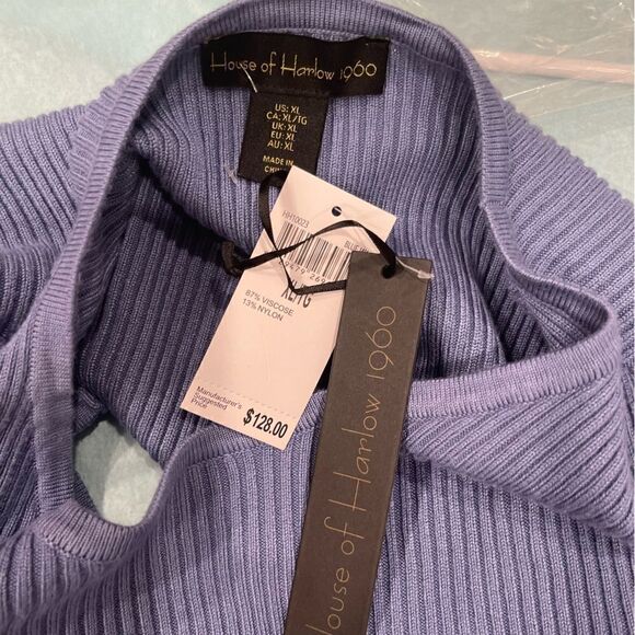 House Of Harlow 1960 Blue Knit Mini Dress 2 Pieces Set.Size XL - Picture 7 of 14